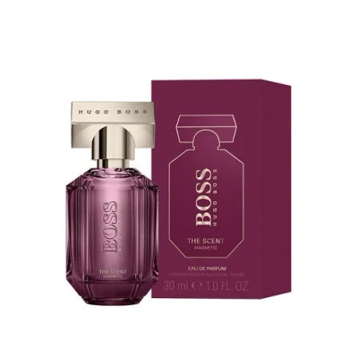Image of BOSS The Scent Magnetic Eau de Parfum for Her Ambery Fragrance with Notes of Osmanthus, Ambrette Seeds and Musk High Longevity 30ml (Packaging May Vary)