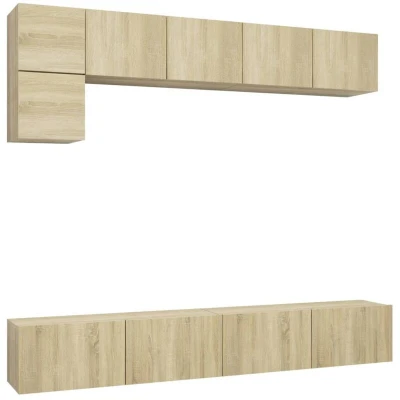 Image of vidaXL 5 Piece TV Cabinet Set Sonoma Oak Engineered Wood