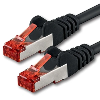 Image of 1aTTack.de 15m Cat6 Ethernet Cable Lan Patch Cat 6 Cables Internet Rj45 Plug 1Gbit/s SFTP PIMF black 1 piece
