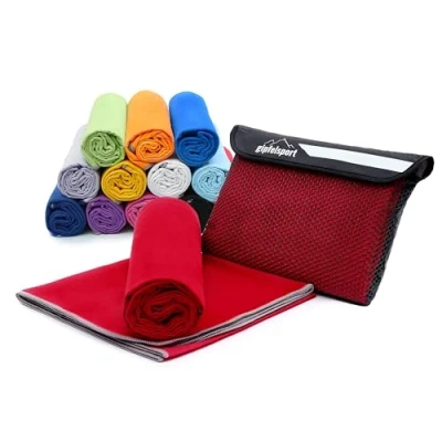 Image of gipfelsport Microfibre towel bath towel, travel beach Quick drying, ultra light, space saving Red S(80x40cm)