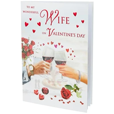 Image of Piccadilly Greetings Traditional Valentine&#039;s Card Wife 9 x 6 inches Regal Publishing C88200