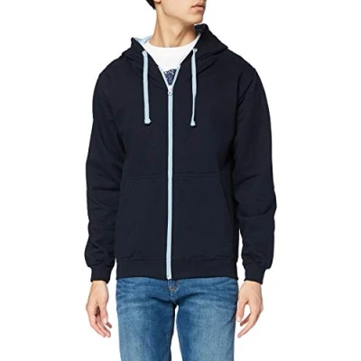 Image of AWDis Men&#039;s Varsity Zoodie Hoodie, Multicoloured (New French Navy/Sky Blue), Small