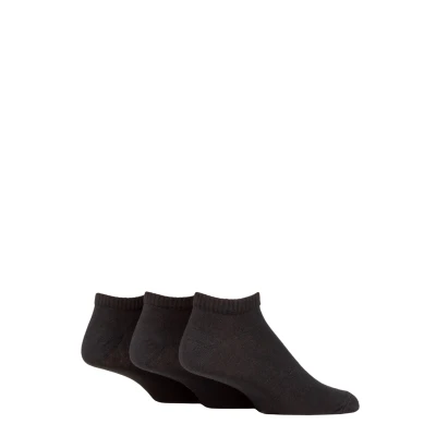 Image of Mens 3 Pair SOCKSHOP TORE 100% Recycled Plain Cotton Sports Trainer Socks Black 7 11