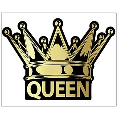Image of Biomar Labs® 1 x PVC Vinyl Car Funny Sticker Helmet Gold Queen Crown Decal for Bumper Window Door Motorcycle Bike Laptop B 93