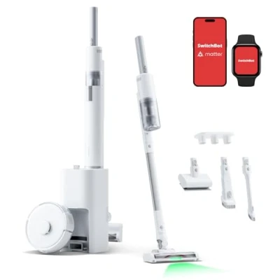 Image of SwitchBot K10+ Pro Combo Robot Vacuum with Dual Auto Empty Dock for 70 Days of Cleaning, Cordless Cleaner LED Headlights Household Pet Hair, 45dB Ultra Quiet, Compatible Alexa