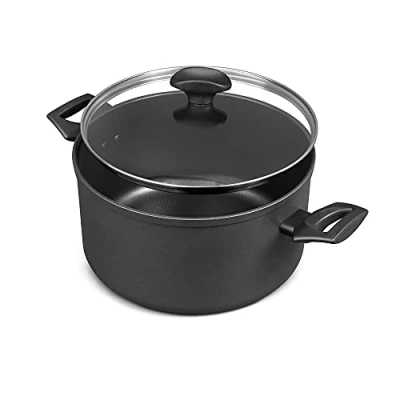 Image of Prestige Tougher Stock Pot with Lid Induction Scratch Resistant Non Stick, Stay Cool Easy Grip Handles,24cm, Stockpot