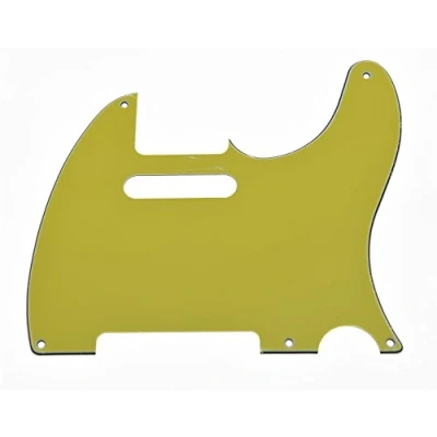 Image of KAISH American Vintage 5 Hole Tele Style Pickguard Guitar Pick Guard Scratch Plate for Telecaster/Tele Yellow 3 Ply