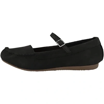 Image of Clarks Women&#039;s Freckle Bar Ballet Flat, Black Nubuck, 5 UK
