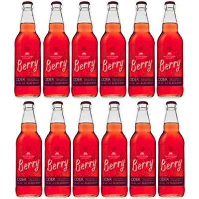 Image of Hobsons Oldsfields Premium English Berry Fruit cider 4% ABV 12 Pack Case (500ml Bottles). Artisan made on the farm suitable for vegetarians, vegans and gluten free.