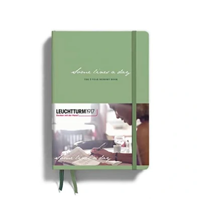 Image of LEUCHTTURM1917 363840 Some Lines A Day, 5 Year Memory Book Medium (A5), Sage