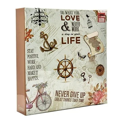 Image of Arpan Extra Large 3 Ring Binder Self Adhesive Photo Album 20/Sheets 40/Sides (Slogan Art)