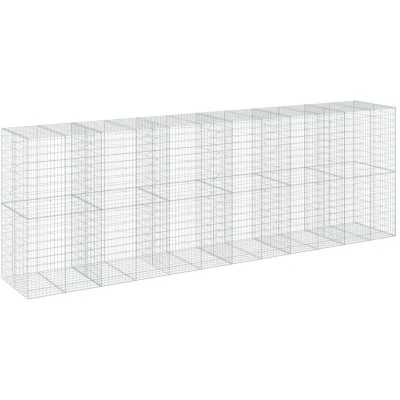 Image of vidaXL Gabion Basket with Cover 600x100x200 cm Galvanised Iron