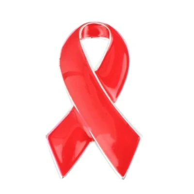 Image of xbiez Enamel Lapel Pin Prevention and Awareness Red Ribbon Brooch Badges HIV AIDS Hope Party Favors