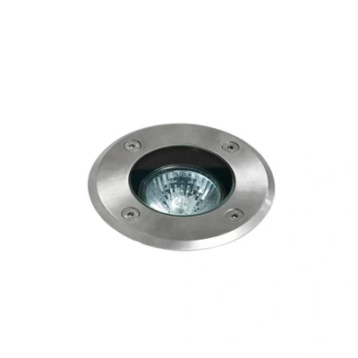 Image of Gramos Round 1 Light Outdoor Recessed Floor &amp; Decking Stainless Steel IP65, GU10