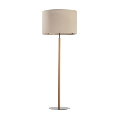 Image of TK Lighting Deva Nature floor lamp, textile, wood
