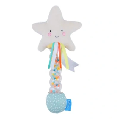 Image of Taf Toys Star Rainstick Baby Rattle Toy Gift. Easy Grip Handle with Ribbons. Sensory Rain Stick Rattle. Suitable for Boys &amp; Girls from Birth