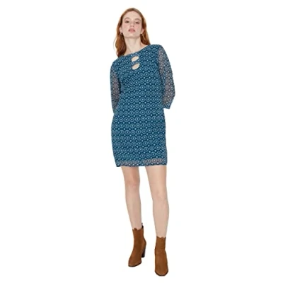 Image of Trendyol Plus Size Dress Green Wrapover