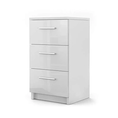 Image of Vicco Nightstand, White High Gloss, 38 x 66 cm