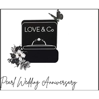 Image of Pearl Wedding Anniversary Quality handmade Greeting card by Five Dollar Shake (SR41)