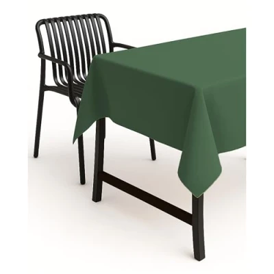 Image of TextilDepot24 Garden Tablecloth, Linen Look, Lotus Effect Fabric, Stain Protection, Non Iron, dark green, 130 x 220 cm oval