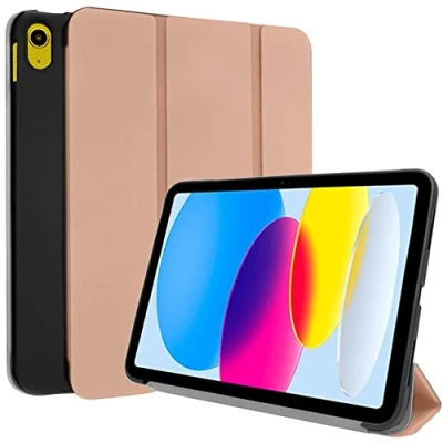 Image of TECHGEAR iPad 10, 10th Generation 10.9&quot; Smart Case Slim Tri fold Stand Cover with Corner Protection [Auto Wake/Sleep] for 2022 Rose Gold