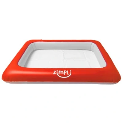 Image of Inflatable Play Tray from Zimpli Kids, Children&#039;s Sandbox Portable Table, Perfect Sensory, Messy for Sand, Mud and Water, Blue &amp; White