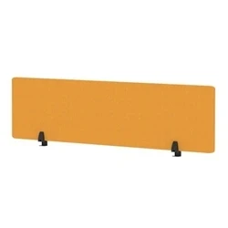 Image of Air Desktop Screen 1600x400mm Bespoke Senna Yellow Fabric