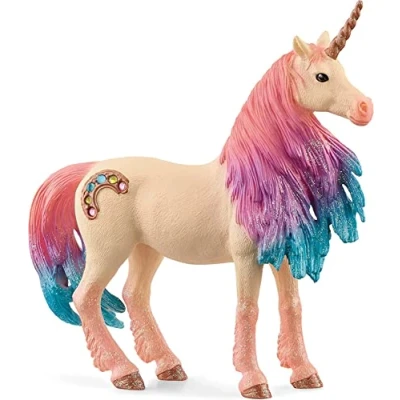 Image of schleich 70723 bayala Mythical Decorated Marshmallow Unicorn Mare Figurine Featuring Glittery Details and Rhinestones, Imaginative Fun Durable Gifts for Girls Boys Ages 5+