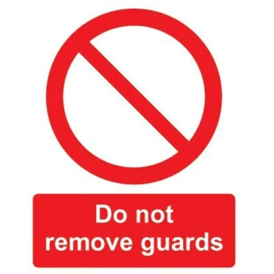 Image of Sitesafe Do Not Remove Guards Rigid PVC Sign 300 x 150mm