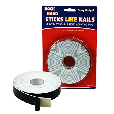 Image of CrazyGadget® Heavy Duty Double Sided Mounting Tape 24mm x 5M Rock Hard Sticks Like Nails Adhesive 2.5cm Length of Holds Upto 120g 2 Packs