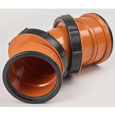 Image of 110MM Orange Underground Pipe Fittings, Push Fit Fittings Adjustable 7 to 87.5 Bend Elbow