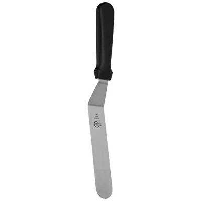Image of Mercer Culinary M18820P 8 Inch Offset Spatula, Stainless Steel, Black