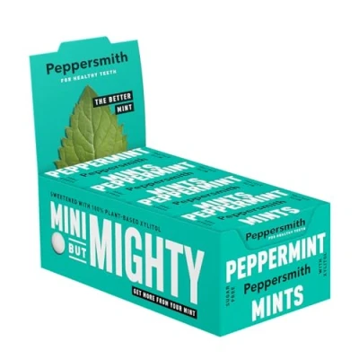 Image of Peppersmith English Peppermint 100% Xylitol Sweetened Multipack Mints, Sugar Free and Good for Teeth — 36 x 15g Packs