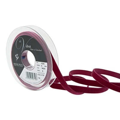 Image of Berisfords Velvet Ribbon, Wine, 10.2 x 1.5 cm