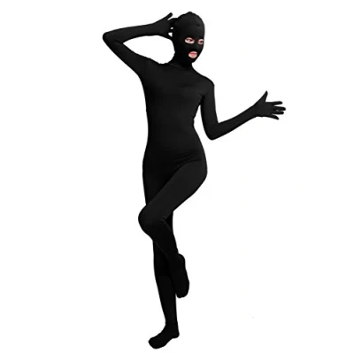 Image of lucky baby store Girls&#039; Women&#039;s Cos Bodysuit Eyes Open Mouth Spandex Zentai Unitard (XXXL, Black)