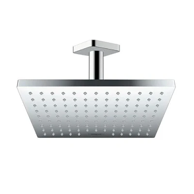 Image of Hansgrohe Vernis Shape Bathroom Ceiling Mounted Shower Rainfall Drencher Head Square Chrome Adjustable Modern
