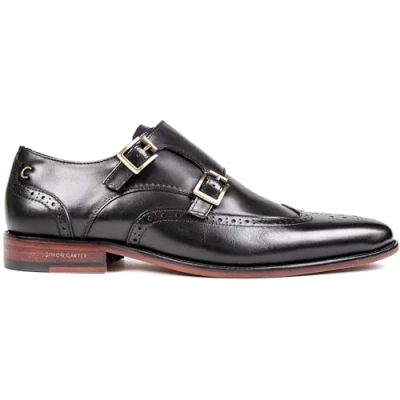 Image of Simon Carter Spaniel Slipons, Men&#039;s, Size: 9, Black Leather