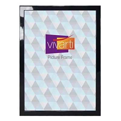 Image of Vivarti Thin Gloss Black Picture Frame (A3 Size, 29.7 x 42 cm) Portrait or Landscape Photo with Clear Styrene Sheet &amp; Wall Mounted Hook for Photos, Pictures, Posters, Decor, Certificate