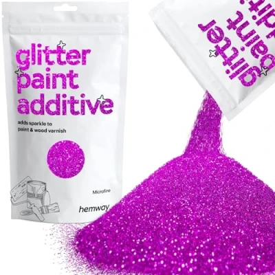 Image of Glitter Paint for Walls Fuchsia Pink Additive Emulsion Latex Acrylic Sparkles Microfine Interior Painting 100g / 3.5oz