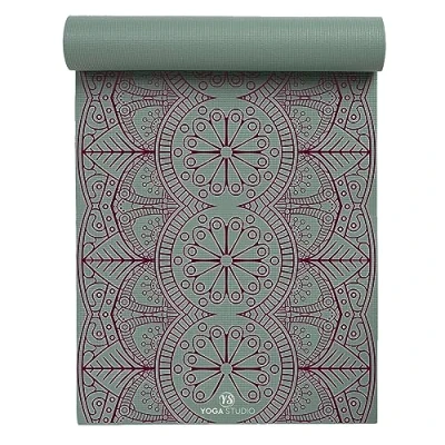 Image of Yoga Studio Designed Sticky Mat Oeko Tex Tear Proof Non Slip Workout Exercise Gym Fitness Mandala &amp; Pilates 183cm x 61cm 6mm Sage Green Dew Drop