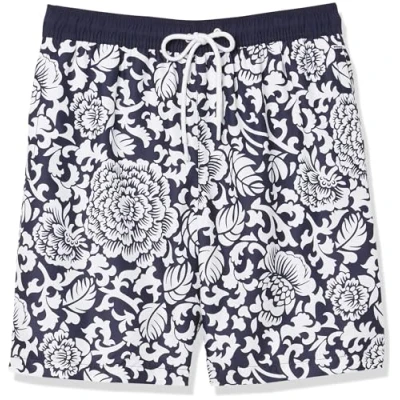Image of Amazon Essentials Men&#039;s 9&quot; Relaxed Fit Quick Dry Swim Trunk Discontinued Colours, Black Floral, XXL