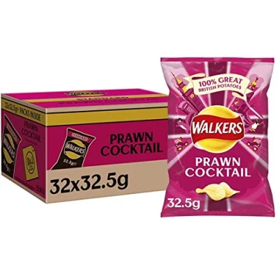 Image of Walkers Prawn Cocktail Crisps Multi Pack Box 32.5g Case of 32