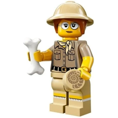 Image of LEGO Series 13 Minifigures Paleontologist Minifig with Bone and Fossil (71008)