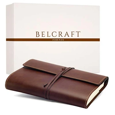 Image of Vietri Classico Large Recycled Leather Bound Journal A5 (15x21 cm) Brown