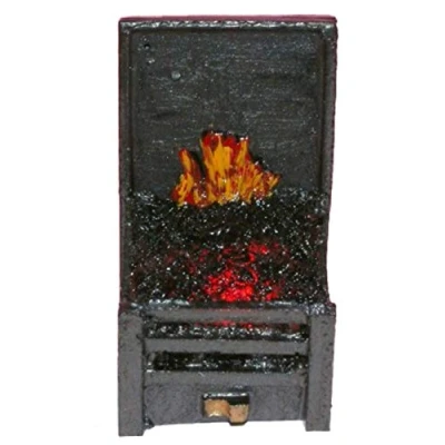 Image of Dolls House Small Glowing Coal Fire Light up Miniature Fireplace Accessory 12V