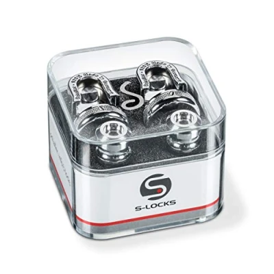 Image of Schaller 14010201 Security Strap Locks Chrome 1 Pair (2 Pieces),Small Medium Large X 2X