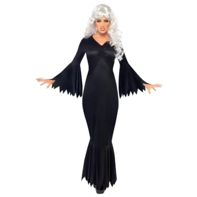 Image of Smiffys Midnight Vamp Costume with Gown (Black), Size M
