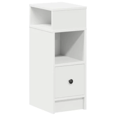 Image of vidaXL Bedside Cabinet/Nightstand White Engineered Wood, Modern Style, 25x31x66cm