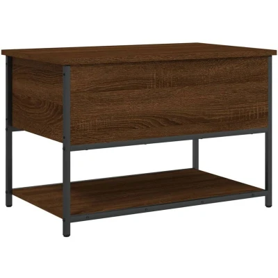 Image of vidaXL Storage Bench Brown Oak 70x42.5x47 cm Engineered Wood