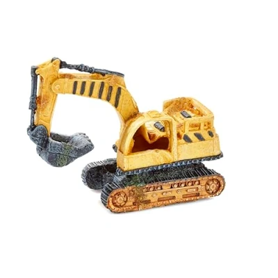 Image of CLASSIC Excavator Yellow Digger Fish Tank Ornament Aquarium Decoration 170 x 70 135 mm Hand Painted Non Toxic Resin for Freshwater Tanks
